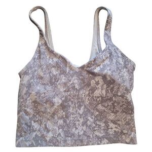 Lululemon Align Tank Top Women's XS 4 Snake Print Athletic Gym V Neck Cropped